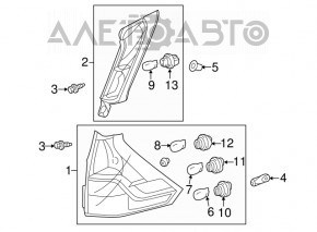 Lampa exterioară aripă stângă Honda CRV 12-14, nouă, neoriginală.