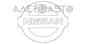 Emblema grilei frontale a radiatorului Nissan Rogue 17 - pătrată, sub radar, nisip.