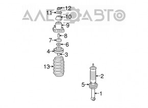 Suportul amortizorului asamblat spate dreapta Chrysler 200 11-14