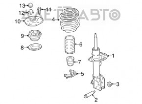 Suportul amortizorului asamblat față stânga Ford Edge 15-18 2.0T FWD