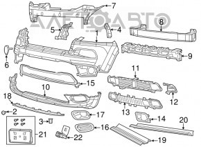 Amplificatorul de bara fata pentru Jeep Cherokee KL 14-18 din aluminiu, cu suport pentru carlig de tractare, fara radar, colti lungi, nou, neoriginal.