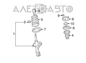 Стойка амортизатора в сборе передняя левая Toyota Highlander 01-07