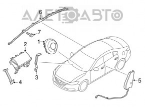 Airbag-ul pasagerului din bordul Mazda 6 13-15, fără restricții de vârstă.