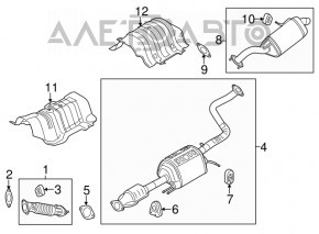 Silentiosul partea din spate cu teava Kia Soul 14-19 2.0