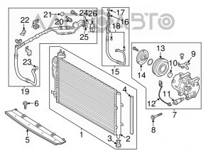 Radiatorul de aer condiționat al condensatorului Kia Soul 14-16, nou, aftermarket.