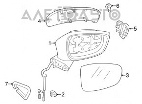 Зеркало боковое левое Mazda 6 13-16 5 пинов