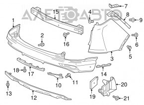 Buza bara spate Honda CRV 17-19 LX, EX, EX-L, nou OEM original