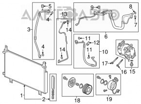 Radiatorul condensatorului de aer condiționat pentru Honda CRV 17-19 2.4, nou, neoriginal, KOYORAD Japonia.