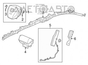 Airbagul de pasager din bordul Honda CRV 17-19.