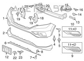 Capacul buzei bara fata pentru Honda CRV 15-16, nou, aftermarket