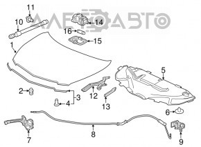 Izolarea capotei Acura MDX 14-16 pre-restilizare, rupturi