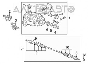 Ax cu semiax spate stânga pentru Acura MDX 14-15