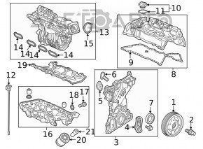 Передняя крышка двигателя Honda Civic X FC 16-21 K20C2 2.0