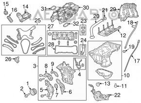 Capacul supapei de admisie din spate pentru Jeep Cherokee KL 14- 3.2 cu senzori.