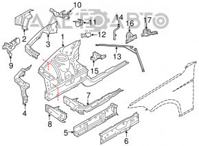 Ресничка телевизора левая нижняя BMW 3 F30 12-18 OEM