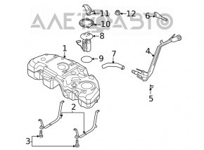 Gâtul de umplere a rezervorului de combustibil Ford Escape MK4 20-22 1.5T, 2.0T