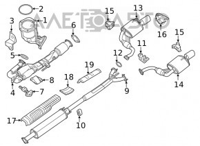 Выпускная трасса средняя часть Nissan Maxima A36 16- 3.5