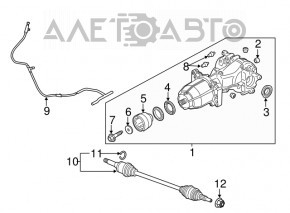 Ax cu roți spate stânga Ford Escape MK3 13-19 ruginit.