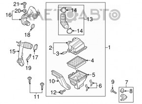 Conductă de aer Ford Edge 15-18 2.7T partea din față