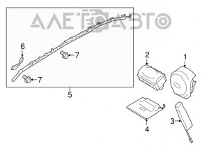 Airbag-ul de pasager din bordul Subaru Outback 15-19