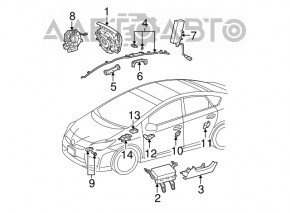 Perna de siguranță airbag, cortina laterală dreapta pentru Toyota Prius 30 10-15