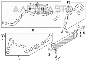 Furtunul de intercooler stânga Lincoln Nautilus 19-23 2.7T complet asamblat