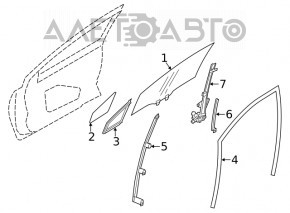 Geam electric cu motor, fata stanga, Subaru Forester 19- SK, 7 pini