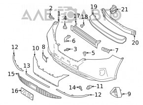 Grila amplificatorului de bara fata stanga Nissan Murano z52 15- noua originala OEM