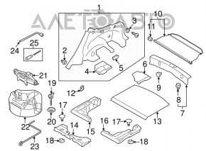 Capacul portbagajului Subaru Impreza 5d 17 - negru, pentru curățare chimică.