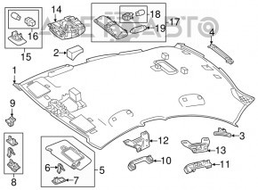 Plafonul de iluminare frontal pentru Mercedes CLA 14-19, negru.