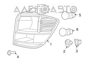 Lampa exterioară stânga Dodge Journey 11-