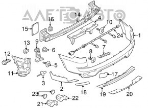 Capacul buzei bara spate BMW X5 E70 11-13 restilizat