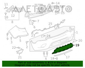 Capacul de bara spate Buick Encore 13-16 gri