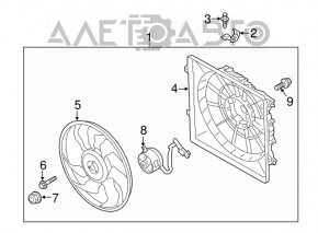 Диффузор кожух радиатора голый Kia Sorento 16-20 2.4