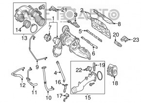 Conducta de derivatie pentru turbina stanga Mercedes GLA 14-19 2.0 cu senzor nou original OEM