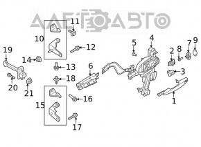 Mânerul ușii exterioare față stânga Ford Escape MK4 20- keyless