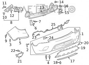 Montajul barei spate Buick Encore 13-16