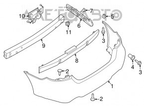 Absorbantul de bara spate Nissan Maxima A36 16-18 pre-restilizare, nou, original