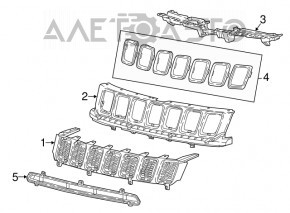 Inserție cromată în grila radiatorului pentru Jeep Compass 17- 3C