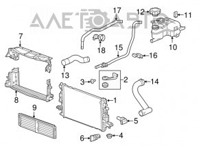 Grila radiatorului superior Chevrolet Volt 16- 1 parte