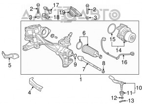 Capăt de direcție stânga Honda CRV 17-19 nou original OEM