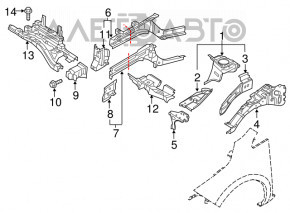 Grila amplificatorului de bara fata dreapta Nissan Leaf 13-17