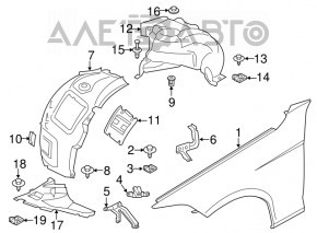 Bara de protecție față stânga, partea din față a BMW 3 F30 12-18 sport line, nou, original