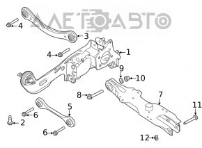 Maneta transversală superioară din spate dreapta pentru Ford Escape MK4 20- are silentblocurile crăpate.