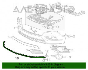 Губа переднего бампера Buick Encore 13-16