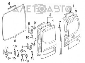 Уплотнитель резина двери багажника Ford Transit Connect MK2 13- груз