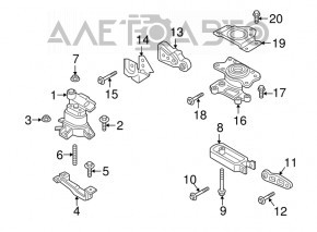 Подушка двигателя задняя Ford Edge 15-24 2.7T