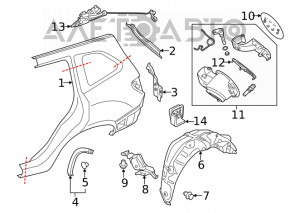 Captuseala aripa spate stanga Subaru Forester 19- SK nou original OEM