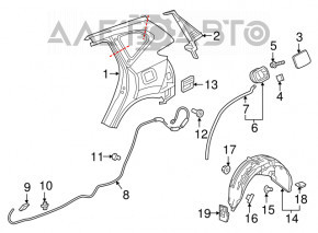 Captuseala aripa spate stanga Honda CRV 17-19 sub R17 nou original OEM