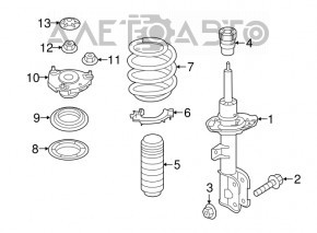 Arcul de suspensie din față dreapta Kia Sorento 16-20 2.4 AWD